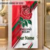 Beach TowelEngland Rugby Custom Name Text Personalized Soft Towel for Beach Pool Indoor Home Decor Gift