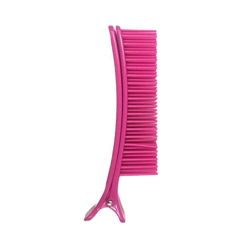 

2Pcs Professional Hair Grip Clamps Salon Hair Section Cutting Clips Comb Hair Pins Styling Home DIY Barrette Barber Dyeing Perm рожевий червоний колір