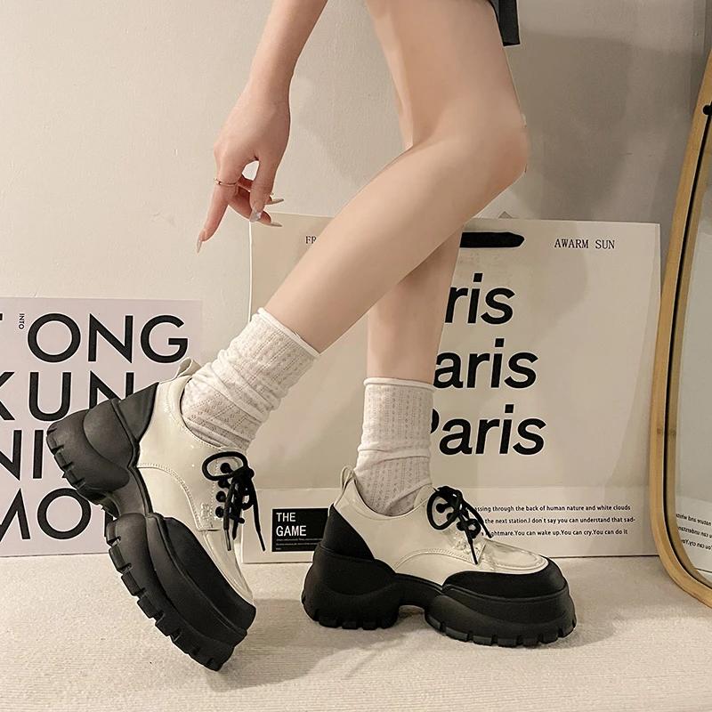 Fashion Women's Fashion Thick Heel Shoes Spring New Round Head Front Strap Thick Sole Anti-slip Wear-resistant Low-top Shoes