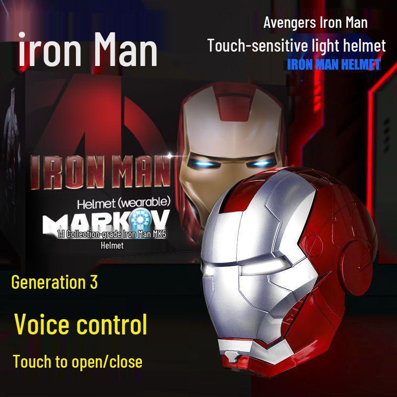 Iron Man 1:1 Wearable Jarvis Helmet - Electric Transforming Mask Toy for Kids