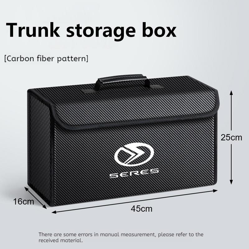 Car Leather Trunk Storage Box Foldable Carbon Fiber For SERES 7 SERES 5 SERES 8 9 2025 M7 M5 Auto Organizer Bag Accessories