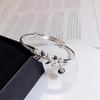 2023A Valentine's Day gift999Pure silver leaf bell bracelet for women, "one leaf brings wealth" niche design with sliding feature