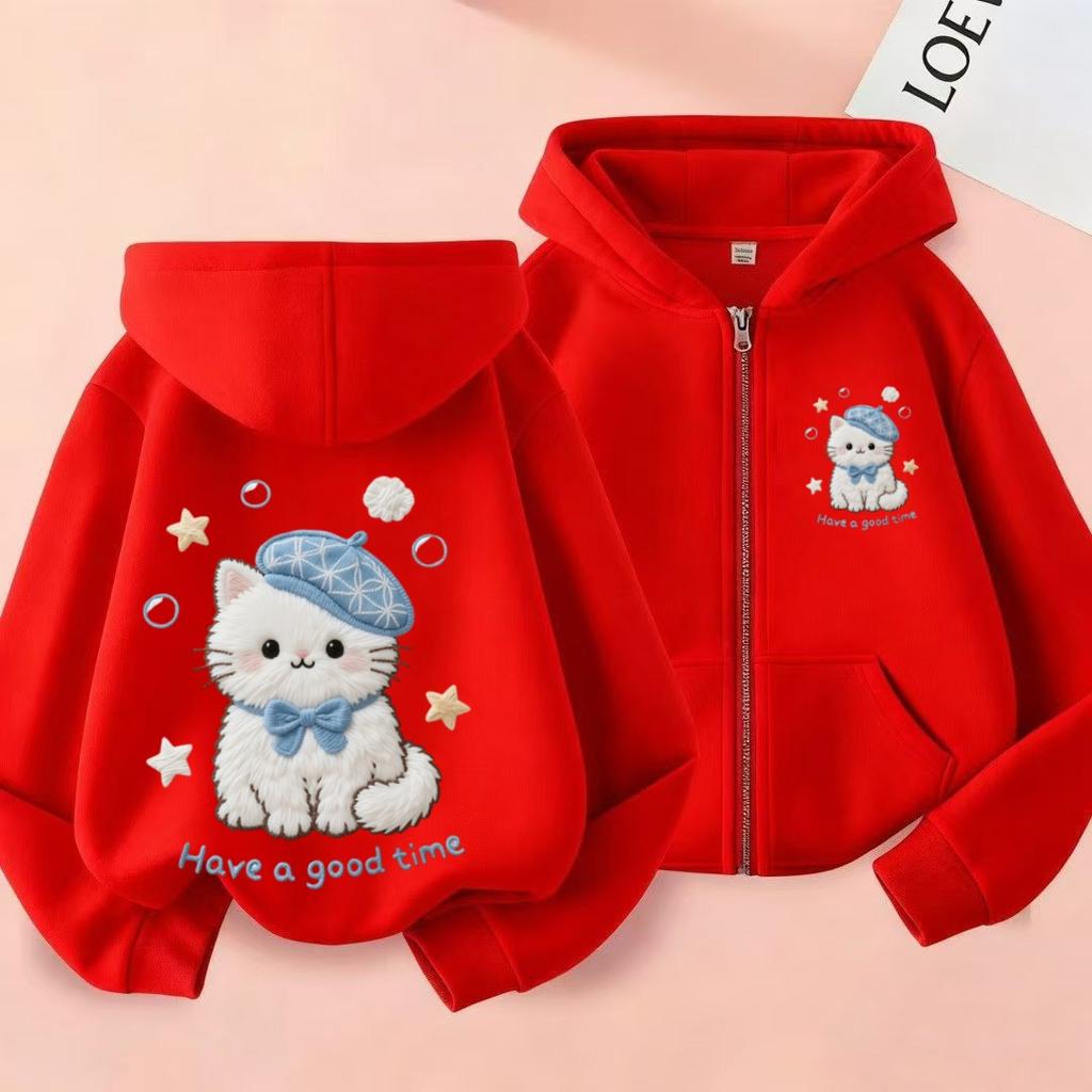 Autumn-Winter Y2K Cool Star Pattern Children's Hooded Sweatshirt for Medium-Size Kids - Comfortable and Warm Pullover Sweater