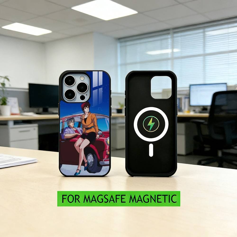 

R-Retro City Hunter Comic Phone Case For iPhone17,16,15,14,13,12,11 Plus,Pro Magnetic with Magsafe Wireless Charging iPhone12mini