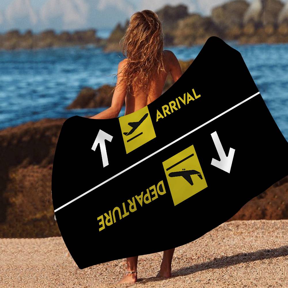 Arrivals And Departures Big Microfiber Beach Towels Quick Dry Towel Sand Beach Towels Pool Towel for Travel Swim Pool Yoga