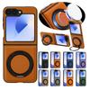 360° Ring Bracket Leather Case Flip Case for For Samsung Z Flip 7 6 5 4 Zflip6 ZFlip5 ZFlip4 Zflip7 Phone Cover Shockproof