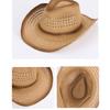 Classic Summer Sunscreen Straw Hat Wide Brim Hollow Out Western Cowboy Hat Retro Ethnic Style Sun Hat for Women Men