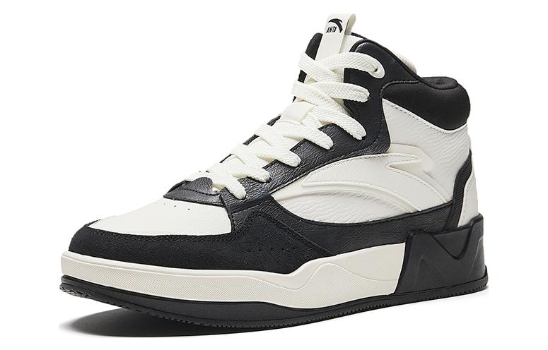Men's Sneakers Anta Cushioning, Wear Resistant High top Skateboard Shoes Men's White Black