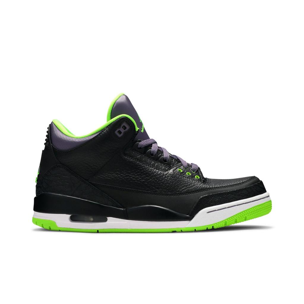 Air Jordan 3 Retro 'Joker' (Unisex) Black / Elctrc Grn-Cnyn Prpl-Wht Vintage Basketball Shoes 136064 018