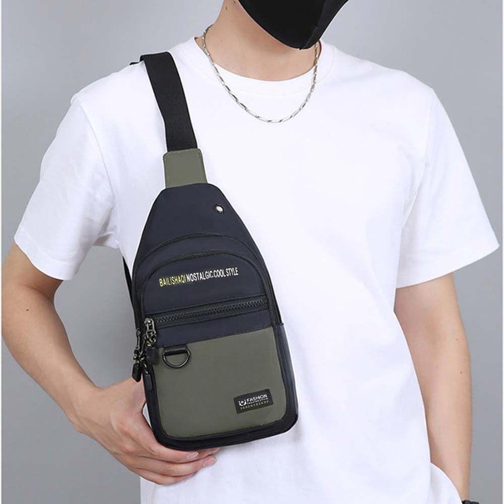 Large Capacity Mobile Phone Bag Multipocket Sports Chest Bag Casual Male Chest Bag  Outdoor