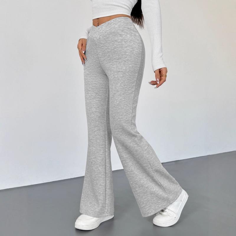 Pantaloni da Donna Slim Fit a Zampa Casual Stile di Strada Grigio