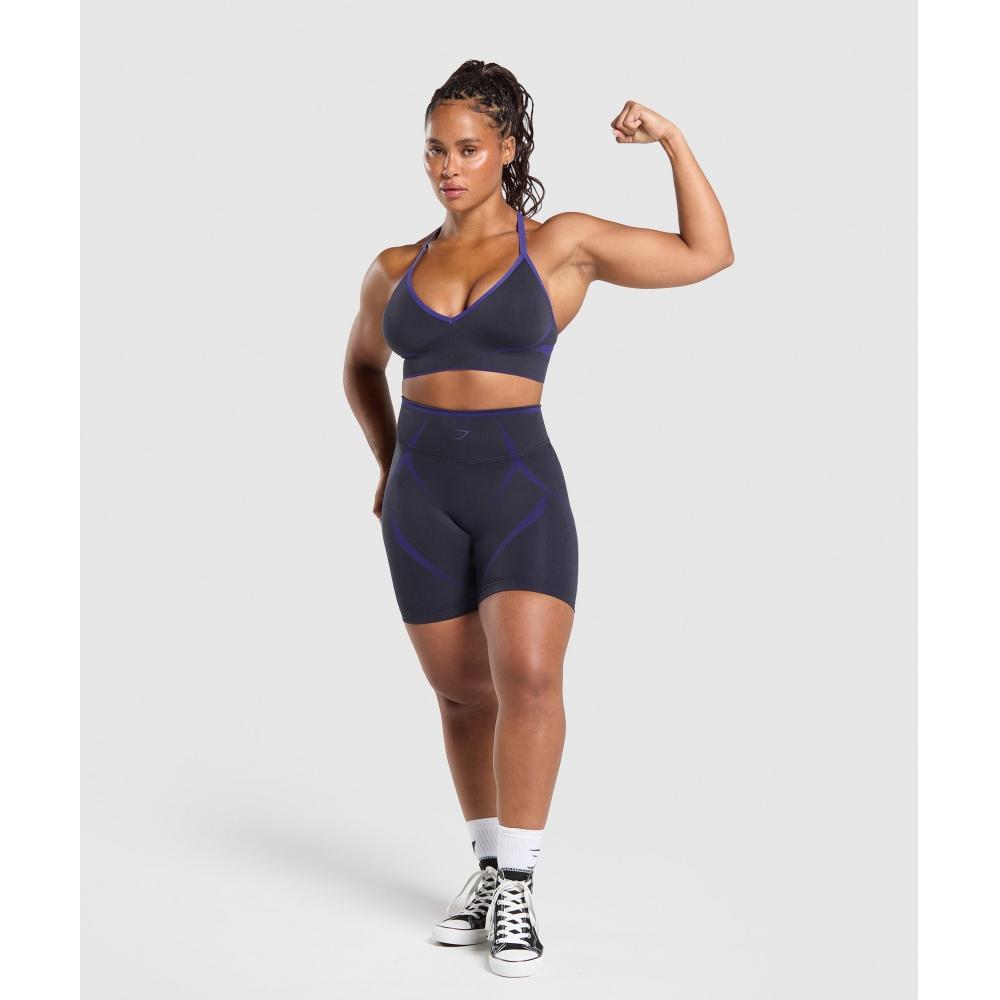 Gymshark Apex Lift  Seamless Sports Bra Heavy Blue Cobalt Purple B4b3j Udb3