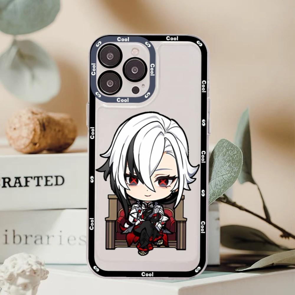 Genshin Impact arlecchino Phone Case For iPhone 15 11 12 13 14 Mini Pro Max XR X XS TPU Clear Case