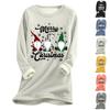 Women's Christmas Print Thick Plush Lambswool Warm Long Top