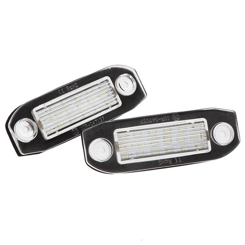 2PCS Car LED License Plate Light Super Bright Canbus For Volvo S80 XC90 S40 XC60 S60 C70 V50 XC70 V70 White