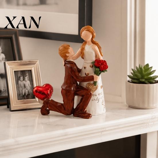 Faceless Character Sculptures for Living Room Wedding Couple Figurine, Resin Statue, Romantic Proposal Unique Gifts Partner on Anniversary Sculpture
