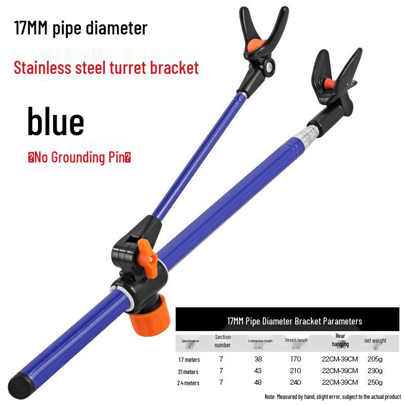 Langlebiger Angelrutenständer aus Edelstahl mit verdicktem Erdspieß für doppelte Verwendung: Kompatibel mit Angelkiste & Stuhl.