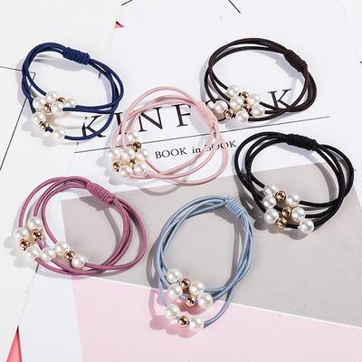 Girl Pearl Hair Rope Highly Elastic Hair Rope Candy Headband Hair Accessories