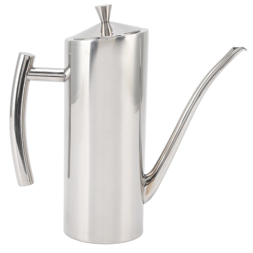 Oil Dispenser Bottle Stainless Steel Mirror Appearance Curved Handles Ergonomic Grip Drip Free Oil