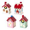 Ceramic Christmas Village House Ornament Decoration Versatile Statue Craft Accessory with LED for Indoor Holiday Shelf Table