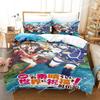 Kawaii KonoSuba Set da letto Cartone Animato Anime set da tre pezzi Adulto Bambino Camera da letto Set Copripiumino 3D Kawaii Ragazze set da letto king size