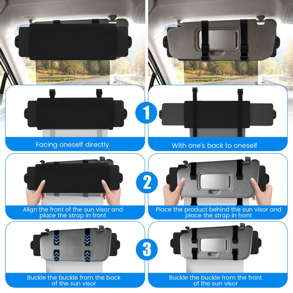 Car Sun Visor Extender Universal Car Visor Sunshade Extender with PC Lens Anti Glare Design Safe Automotive Interior Accessories