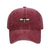 Little Bee Pattern Embroidery Washed Baseball Cap Versatile Fashion Dad Hat Adjustable Sun Protection Sports Cap Cap