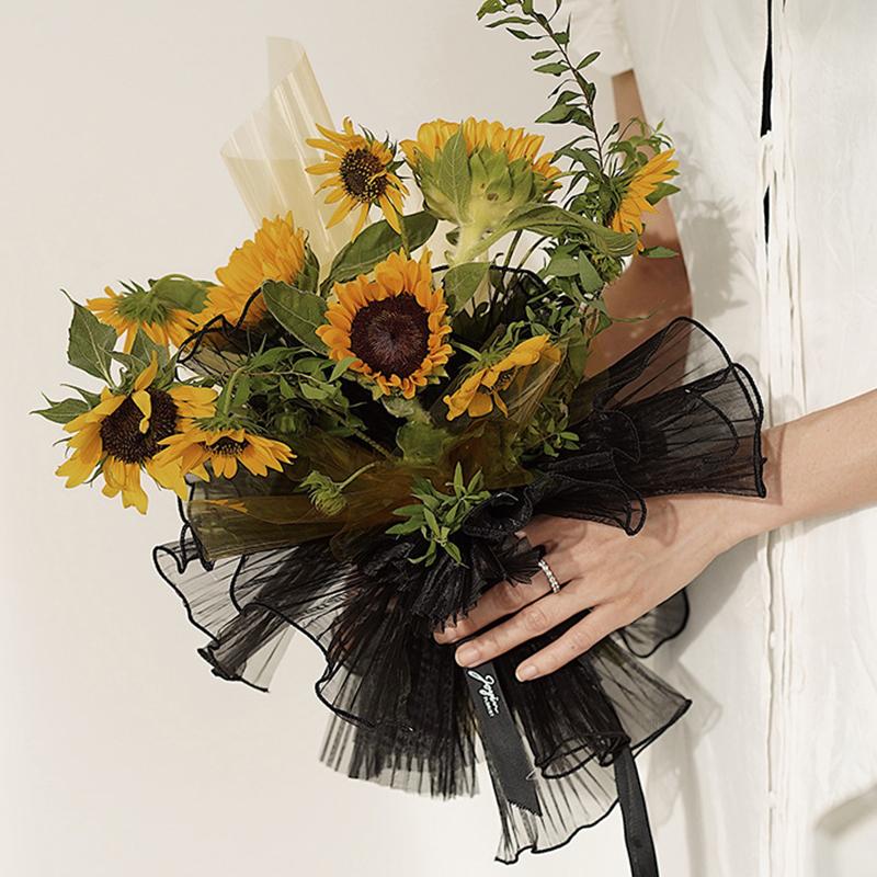 1PC Wave Yarn Bouquet Packing Wrapping Mesh Flower Wrapping Paper Lace Florist Supplies