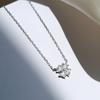 PANJBJ 925 Sterling Silver Mint Green Stone Necklace for Women Geometry Block Sweet Design Special Jewelry Gift Dropshipping