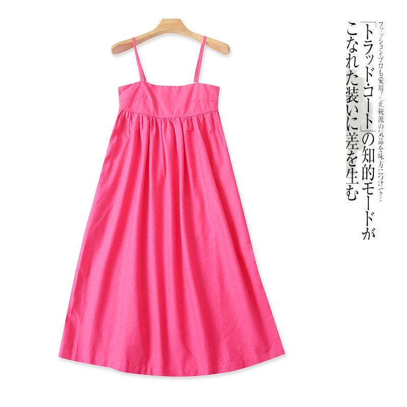 

Льняный сарафан на подтяжках Лето Новая Зарубежная торговля Женская одежда Мода Слинг Регулируемый Плиссированный Лоскутный Миди-платье 30799 Rose Red B- 10-36-1 XS