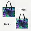 Stylish Wolf Printed Tote Bag Casual Large Capacity Shoulder Handbag for Daily Use