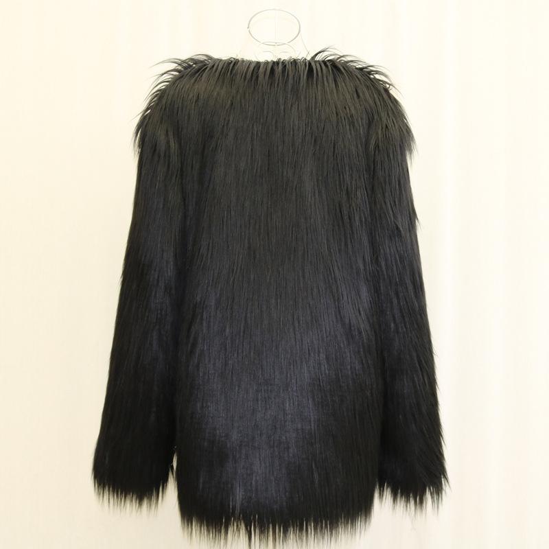 Women's fur jacket imitation beach sheep hair medium and long coat washed fox hair long sleeves large size floating hair top