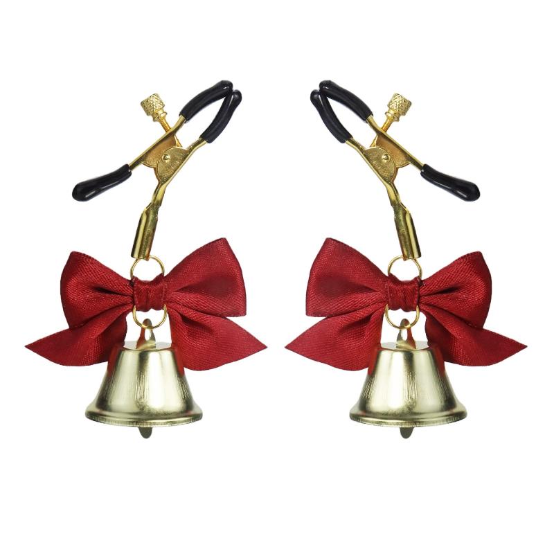 1Pairs Sexy Bow Adjustable Nipple Clamp Breast Small Bell Adult Teasing Sex Toys For Couples