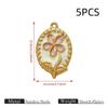 5/8Pcs Vintage Flower Enamel Charm Pendant Stainless Steel Drop Oil Floral Beads For Diy Necklace Bracelet Jewelry Making