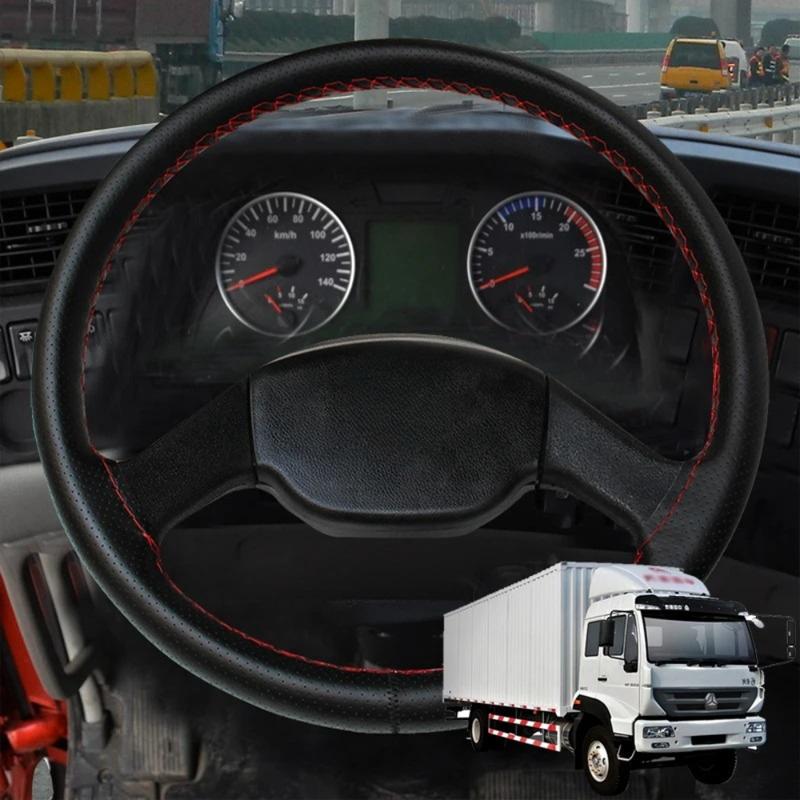 Car Truck Bus Diameter 42/45/47/50CM Steering Wheel Cover Quality Microfiber Leather With Needle Thread Non-slip Car Accessories