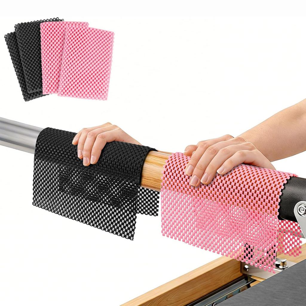 4 Pack Pilates Grip Pads, Non Slip Hand Grip Mats for Pilates Equipment, Ballet Barre, Pull Up Bar, Free Weight