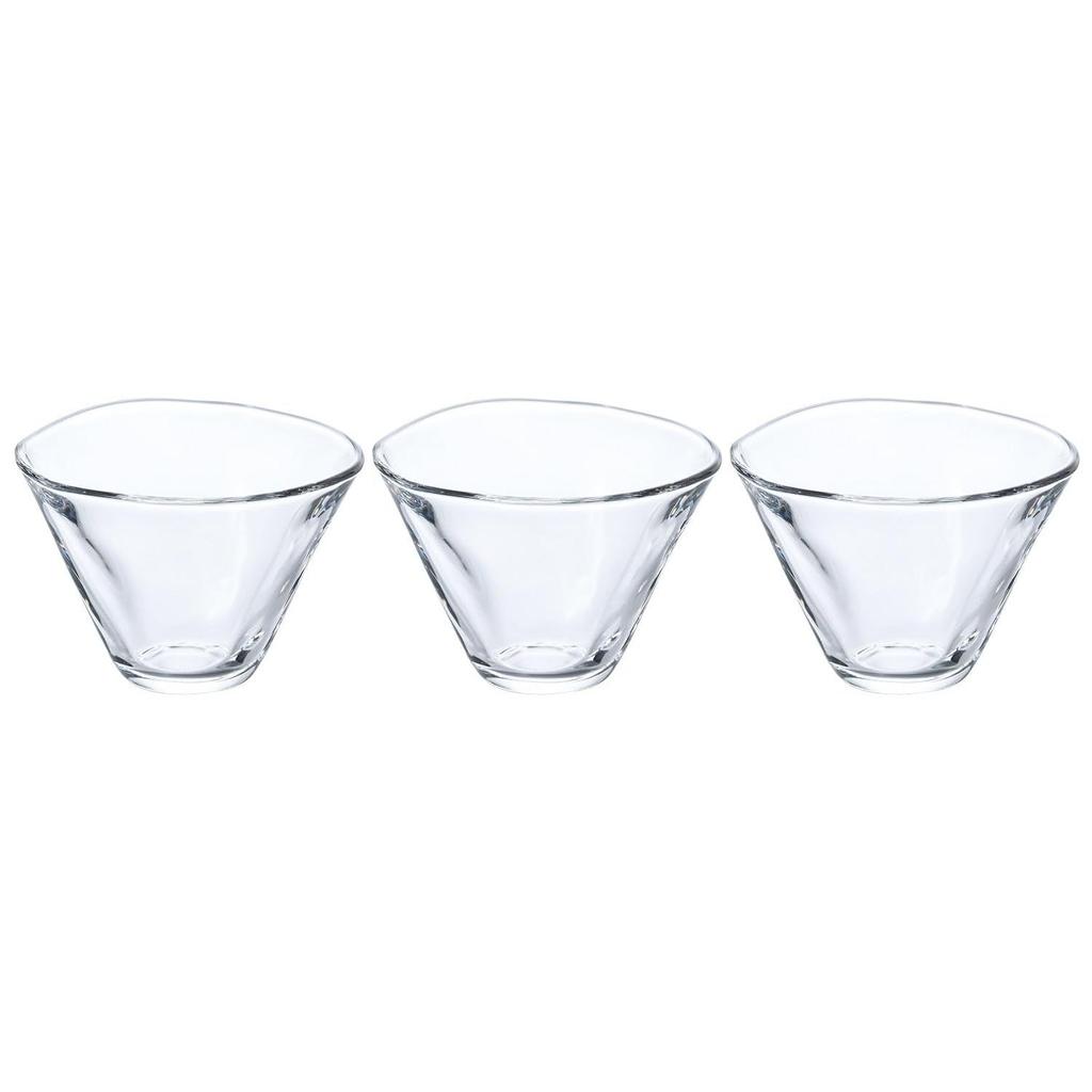 ADERIA Handcrafted Small Bowl Set 3 Dishwasher Safe Made Japan P6258 Natto Glass Plate Side Dish Tableware Cute Somen Commercial Use Gift Stylish Day