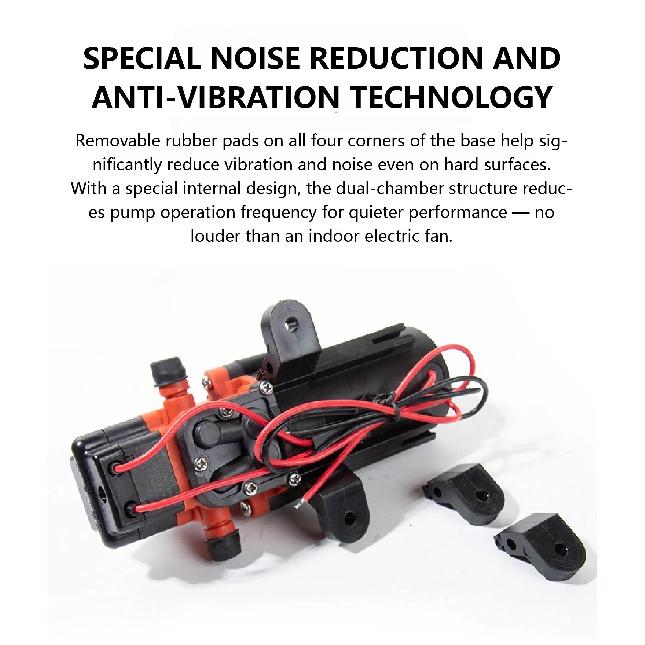 23A RV Mini Diaphragm Pump DC 12V 24V Self Priming Water Pump RV Fresh Water Pressure Pump On Demand