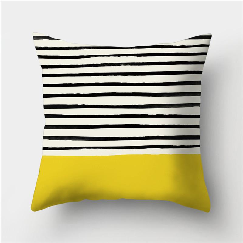 45x45 Polyester Kissenbezug Gelb Geometrisch Dekorativer Kissenbezug Wurfkissen Sofa Heimdeko