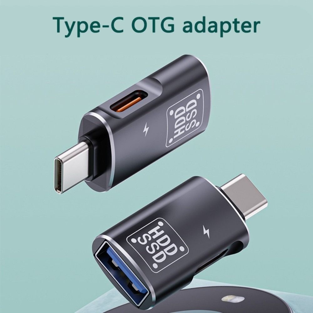 Portable OTG 2 in 1 Adapter High Speed 2 in 1 Type-c Adapter Metal Type C OTG Adapter  Office