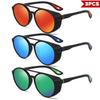 Round Polarized Sports Sunglasses with Double Bridge & Side Hollow Design - Outdoor Dustproof Eyewear for Men & Women