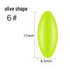 Silicone Olive-Shaped Fluorescent Fishing Float Tail Magnifier Bean