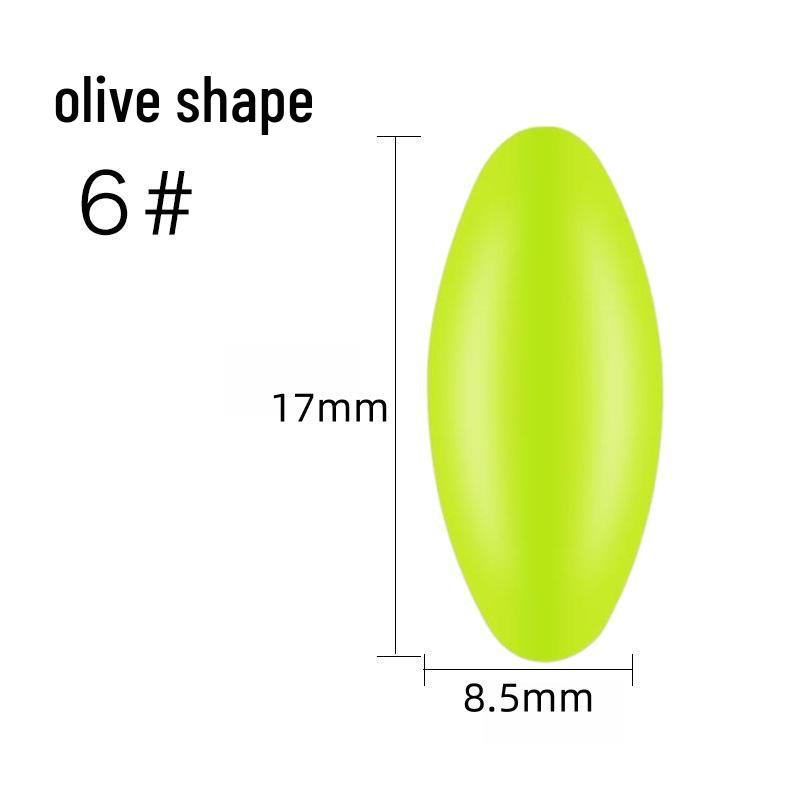 Silicone Olive-Shaped Fluorescent Fishing Float Tail Magnifier Bean