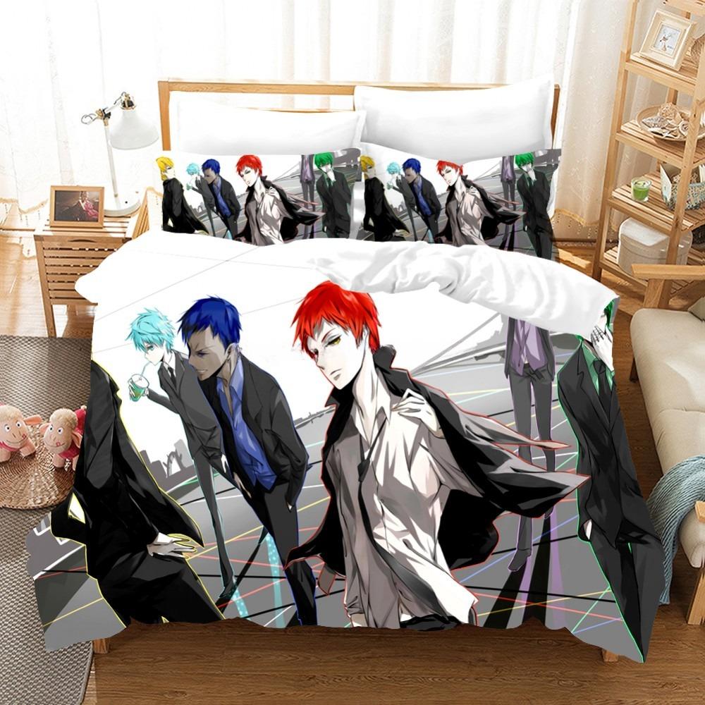 Anime KurokoS Basketball Kuroko Tetsuya Bedding Collection With Bed Linen Cartoon Duvet Cover Collection Pillowcase Twin Size For Boys Bedclothes