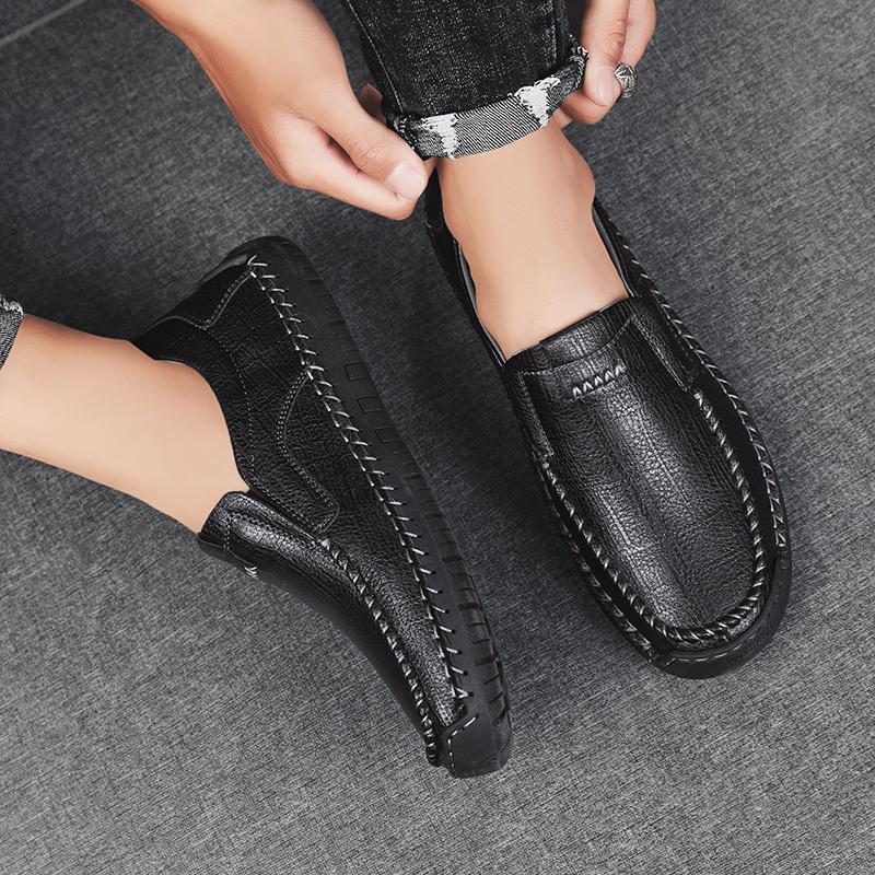 Pánské boty z pravé kůže v retro stylu, velká velikost, ultralehké, ručně vyráběné, ležérní, pánské kotníkové boty