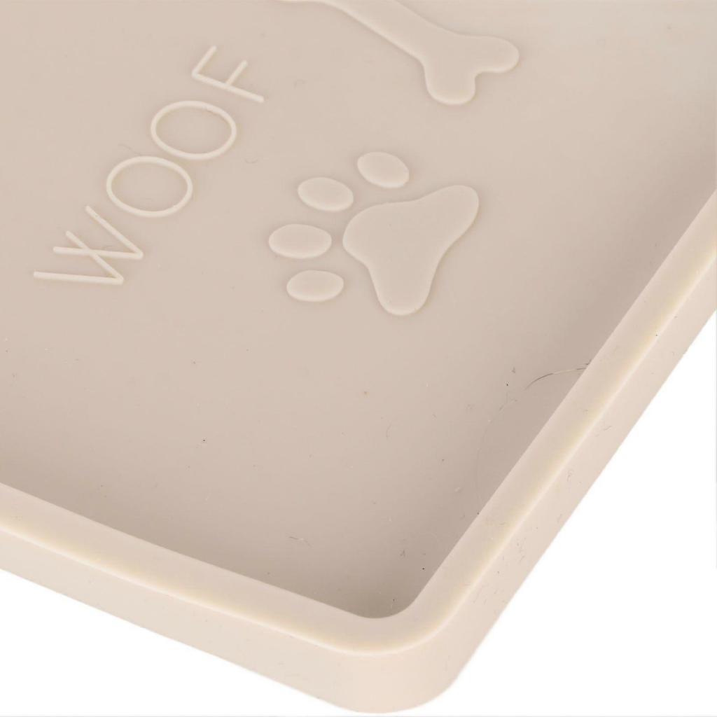 Silicone Pet Feeding Mat for Food and Water Prevent Spilling Waterproof Pet Feeding Placemat for Dog Cat Beige