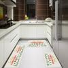 Christmas Kitchen Anti-slip Mat Carpet Flannel Doormat Two-piece Set