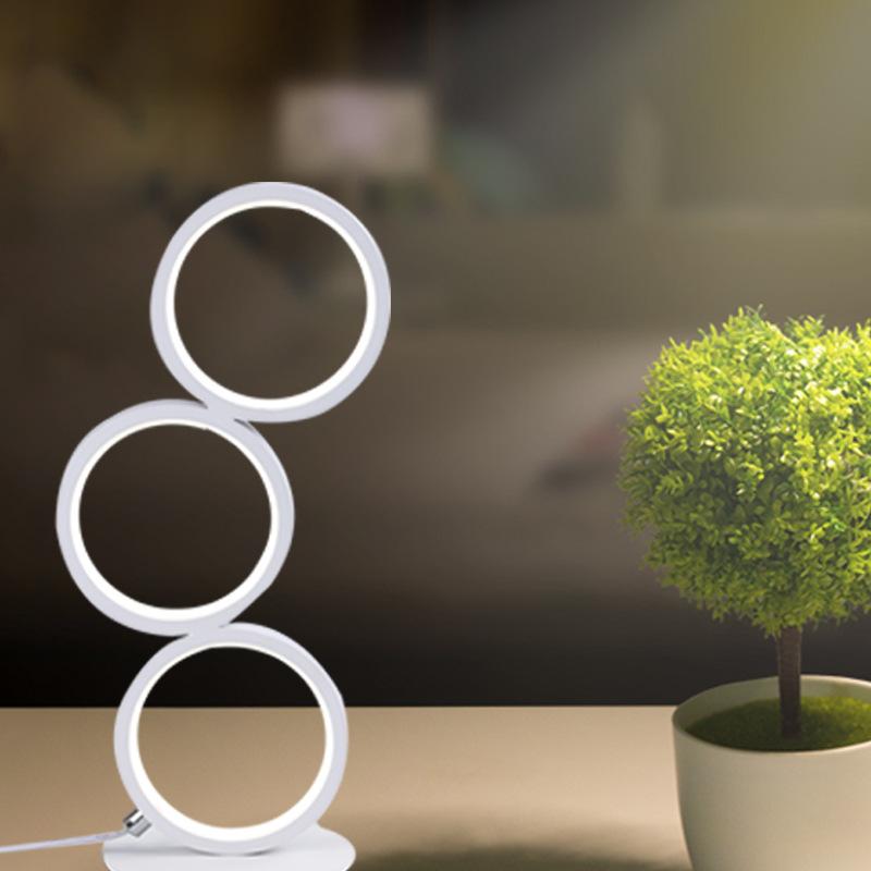 Dimmbare Tischlampe, intelligente Touch-Ring-Nachtlicht, Schlafzimmer, einfache, moderne Wohnzimmerlampe, monochrome Kreis-Schreibtischlampe