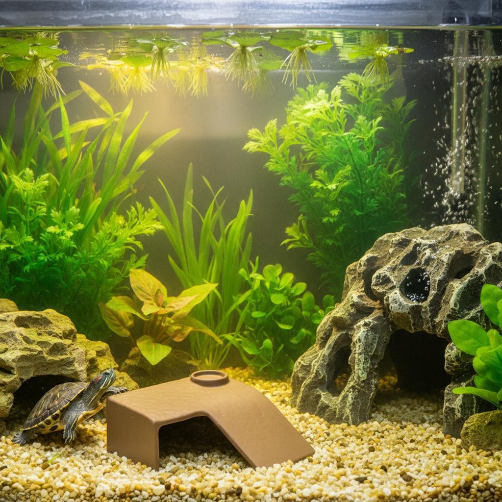 Basking Cave Platform Two-Way Use Ceramic Turtle Ramp Turtle Hideout Bridge Easy to Climb Amphibian Cave Hide Sturdy Base