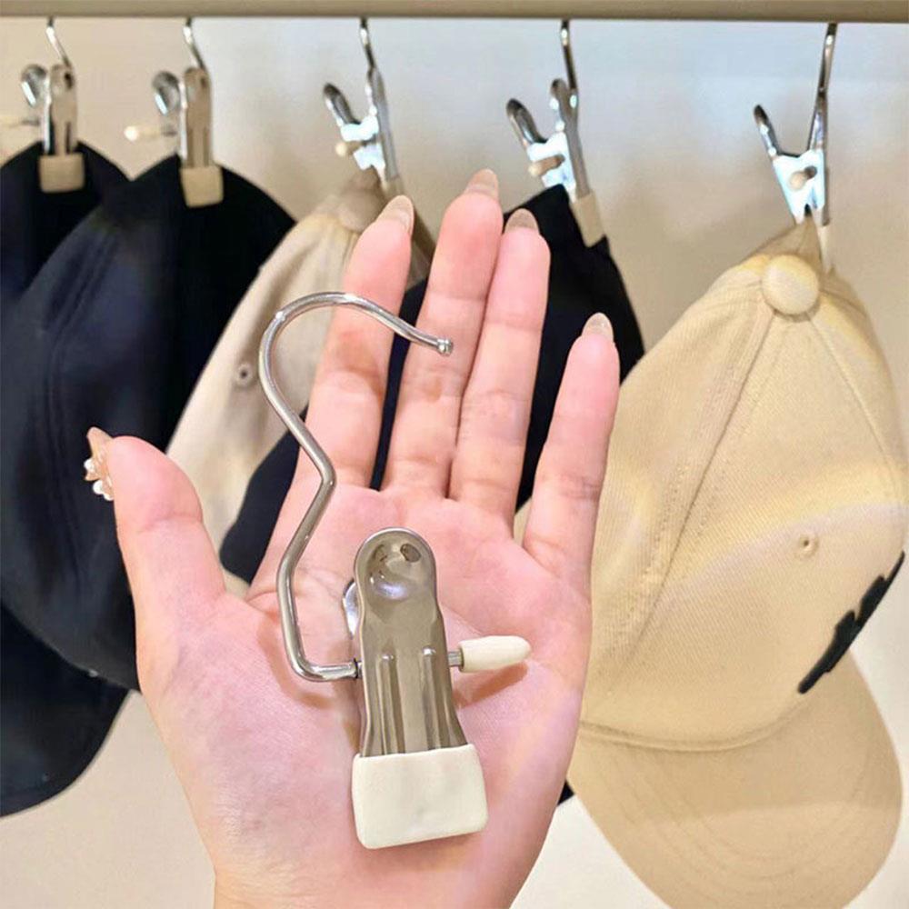 5 Pièces Cintre Pince à Linge Multifonctionnel Crochet à Vêtements Boucle Clip Métallique pour Chapeau Jupe Pantalon Rangement Armoire Vêtements Clips Antidérapants